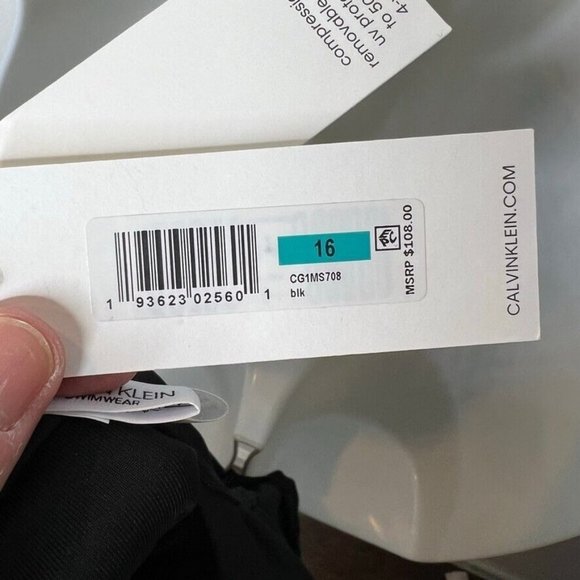 Calvin Klein $108 High Neck Tummy Control One Piece Swimsuit Black Size 16 - Picture 7 of 7